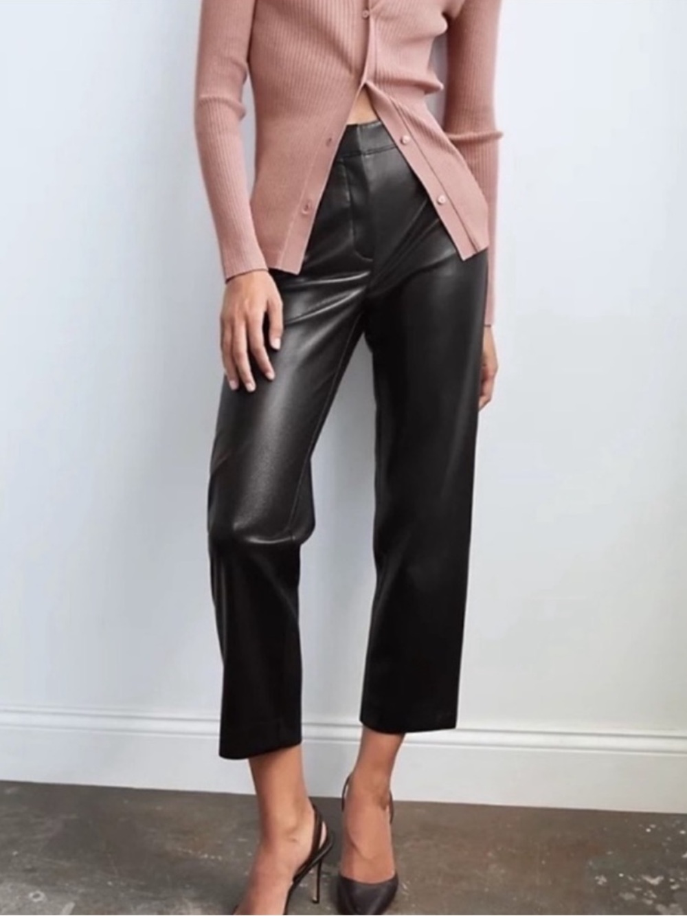 Aritzia Babaton Faux Vegan Leather Pants Black Size 8